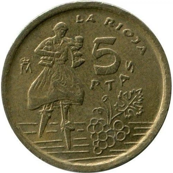Іспанія Риоха 5 песет 1996 рік Монети світу