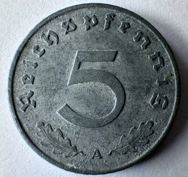 Німеччина 5 рейхспфенігів 1940 рік Монети світу