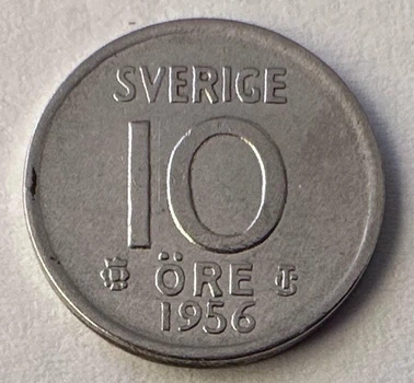 Швеція 1 Ере 1956 рік 1,44 грам срібло 400 Монети світу