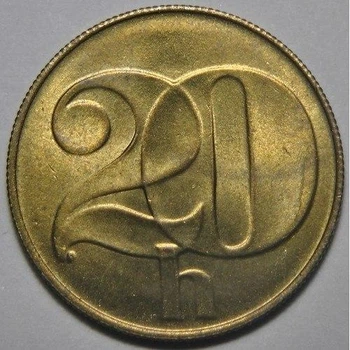 Чехословаччина 20 гелерів 1991 рік Монети світу