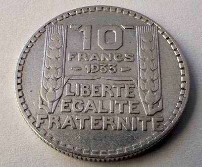 Франція 10 Франків 1933 рік 10 грам срібло 680 Монети світу