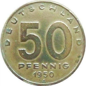 Німеччина 50 пфенігів 1950 рік Монети світу