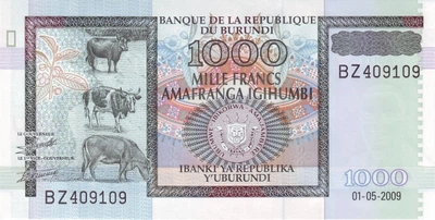 Бурунді 1000 Франків 2009 рік Банкноти світу UNC