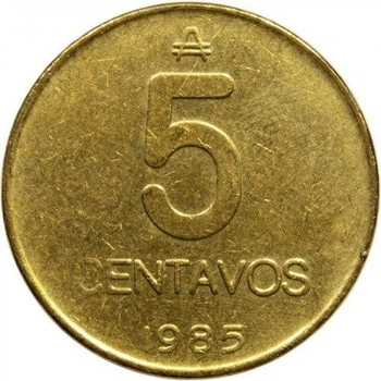 Аргентина 5 сентаво 1985 рік Монети світу
