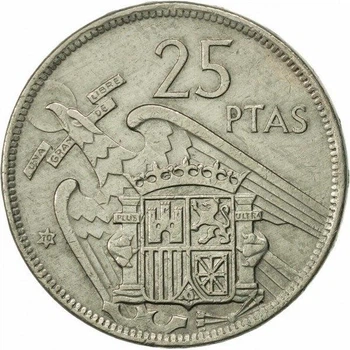 Іспанія 25 песет 1957 рік Монети світу
