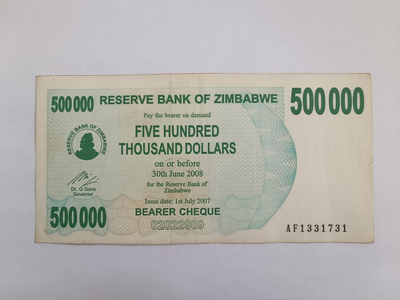 500000 доларів dollars 2006-2008 рр Банкнота Зімбабве Африка P-51