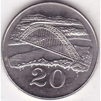 Зімбабве 20 центів 2001 рік Монети світу