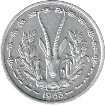 Західна Африка 1 франк 1963 рік Монети світу