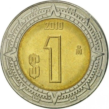Мексика 1 песо 2010 рік Монети світу