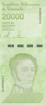 20000 Болівара Bolívares 2018-2020 рік Банкнота Венесуела Південна Америка UNC P-W110