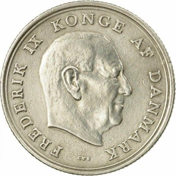 Данія 1 крона 1963 рік Монети світу
