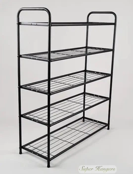 Полка для взуття Shoe Rack PV67-1 на 5 ярусів металева чорного кольору