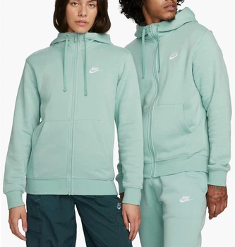 Чоловіча толстовка Nike Sportswear Club Fleece Full-Zip Hoodie L Бірюзовий BV2645-309