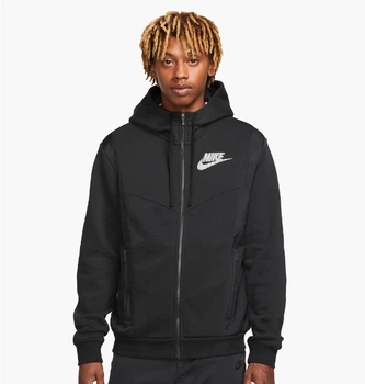 Толстовка мужская Nike Sportswear Hybrid Full-Zip Fleece Hoodie M Черный DO7228-010
