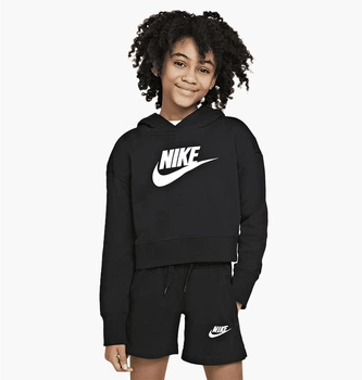Підліткове худі Nike G Nsw Club Ft Crop Hoodie Hbr 147-158 СM Чорне DC7210-010
