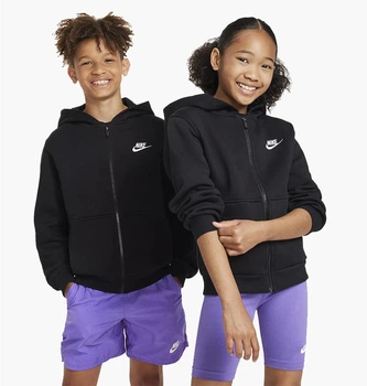 Подростковая толстовка Nike Nsw Club Flc Fz L Черная FD3004-010