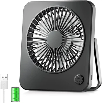 Мини-вентилятор OUILA аккумуляторный 2600 мАч, USB, 3 скорости, настольный, портативный, 360°
