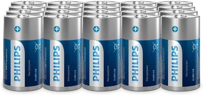Батарейки Philips Ultra Alkaline D LR20 щелочные (Alkaline) 1.5V цилиндрические элементы питания для устройств в количестве 12 шт в упаковке