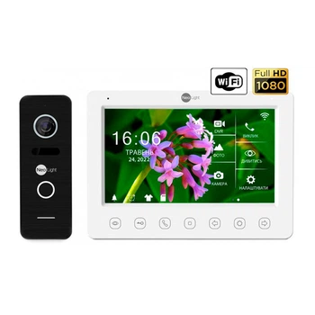 Комплект відеодомофона Neolight NeoKIT HD Wi-Fi 7" IPS сенсорний екран 1024x600, White+Black