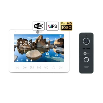 Комплект відеодомофона Neolight NeoKIT HD Wi-Fi 7" IPS 1024x600, White+Black