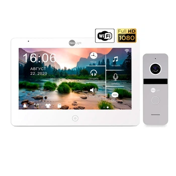 Комплект відеодомофона Neolight MEZZO HD / Solo FHD Wi-Fi 10" IPS сенсорний екран 1024x600, Black+Silver