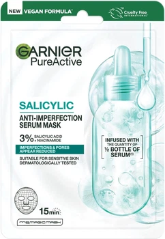 Тканинна маска-сироватка Garnier Skin Naturals із Саліциловою кислотою проти недосконалостей шкіри обличчя 23 г (3600542658867)
