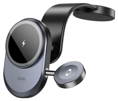 Автотримач Hoco HW28 Excelso 2in1 Magnetic Wireless charging 15W Dashboard Black/Gray
