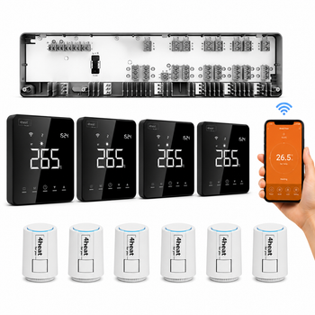 Комплект WiFI автоматика водяного теплого пола 4 зоны 4HEAT | HR-03C + АE-3DB.WF (4 шт) + Привод ATR (6 шт)