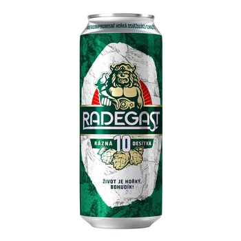 Пиво Radegast 10 Razna Desitka 4.1% (24 жб по 0,5л, Чехія). Завод Plzeňský Prazdroj.