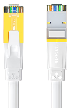 Патч-корд SAMZHE Cat 7 плоский экранированный 10 Гбит/с 20 м Белый (CAT-720A)