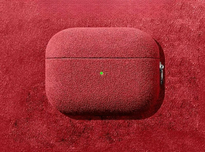 Кейс для навушників Alcantara Case з карабіном для AirPods Pro 2 Червоний