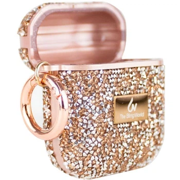Кейс для навушників Bling world rock Diamond для AirPods 2 Pink