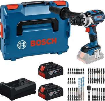 Zestaw narzędzi akumulatorowy klucz udarowy Bosch Professional GDX 18V 285 Nm + 2x akumulator 5.0 Ah + zestaw bitów 31 cz. w walizce L-BOXX (4053423900101)