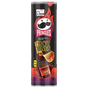 Чіпси Pringles Hot Ones Los Calientes Barbacoa зі смаком гострого барбакоа 156 г