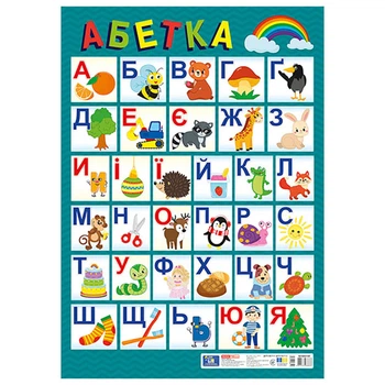 Плакат обучающий Украинский алфавит 10104314 печатный, размер 67,5х47,5 см