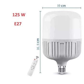 Студийная LED-лампа E27 125 Вт 3200-5600 K Ra95+, 3 режима с пультом ДУ для софтбоксов и студийного видеосвета
