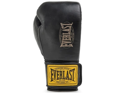 Тренувальні рукавички EVERLAST 1910 Pro Leather Hook and Loop Training 14 унцій чорний (6161)