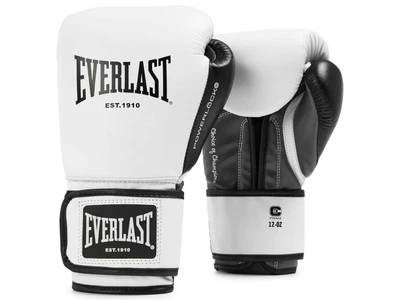Тренувальні рукавички EVERLAST Powerlock OG Advanced Boxing Glove Hook & Loop 14 унцій білий/чорний (6159)
