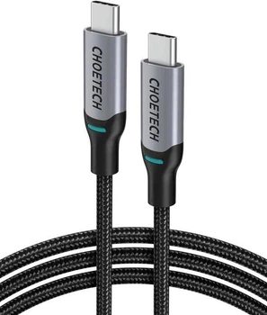 Кабель для передачи данных Choetech XCC-1002, USB Type-C to USB Type-C, 1.8м, 5A, 100W, в нейлоновой оплетке, черный
