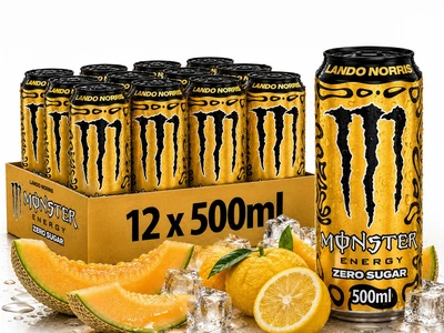 Упаковка безалкогольного енергетичного напою Monster Energy Lando Norris Zero Sugar 500 ml х 12 банок енергетик