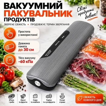 Кухонний вакуумний пакувальник – вакууматор для зберігання продуктів Sokany SK-13031 130 Вт