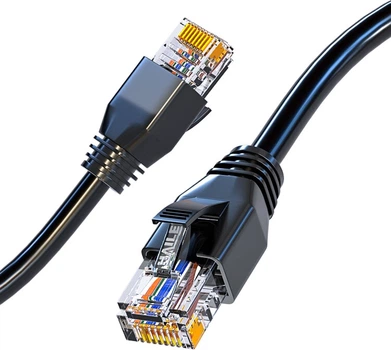 Патч-корд HAILE Cat 6 мідь зовнішній 10 м Чорний (HT-7508-10M)