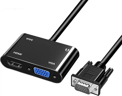 Конвертер видеосигнала Beishanque BSQ-30 VGA на HDMI+VGA черный