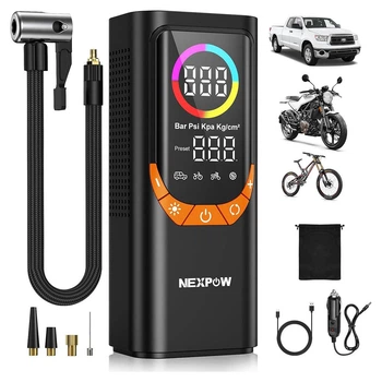 Компактний електричний компресор NEXPOW NP17, 80 Вт, акумулятор 6000 мА·год