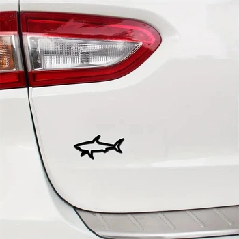 Металлическая 3D-наклейка эмблема Акула Shark на авто мото и гаджеты черная 7.8х3.8 см