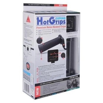 Ручки керма з підігрівом Oxford HotGrips Premium Retro EL693 для мотоцикла 22 мм