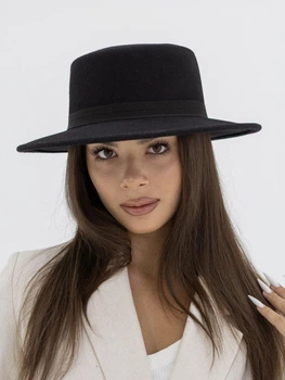 Шляпа шерстяная женская канотье D.Hats цвет черный
