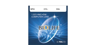 Лінза для окулярів СКЛО Biolife НМС+EMI діоптрія -3