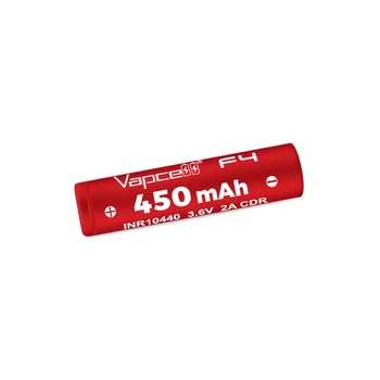 Аккумулятор 10440/AAA литий-ионный (Li-Ion) Vapcell INR10440 F4, 450mAh, 2A, 4.2/3.6/2.5V, Red