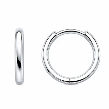 Сережки-кільця (конго) срібні без каменів Silver Style (24520.00 sku:2300103966516)